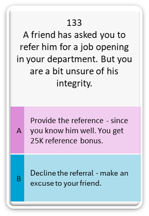 Scenario experienced in Game of Stones: You've worked tirelessly to meet your targets. What will you do?"