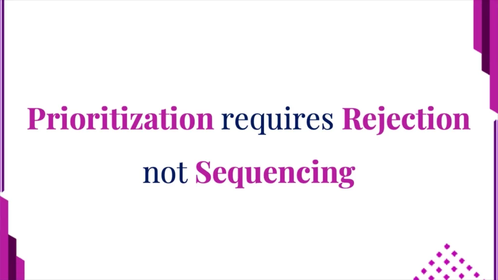 Prioritization requires Rejection not Sequencing