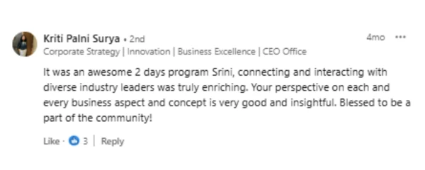 LinkedIn testimonial 13