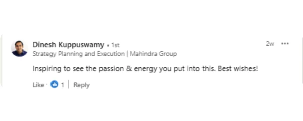 LinkedIn testimonial 7